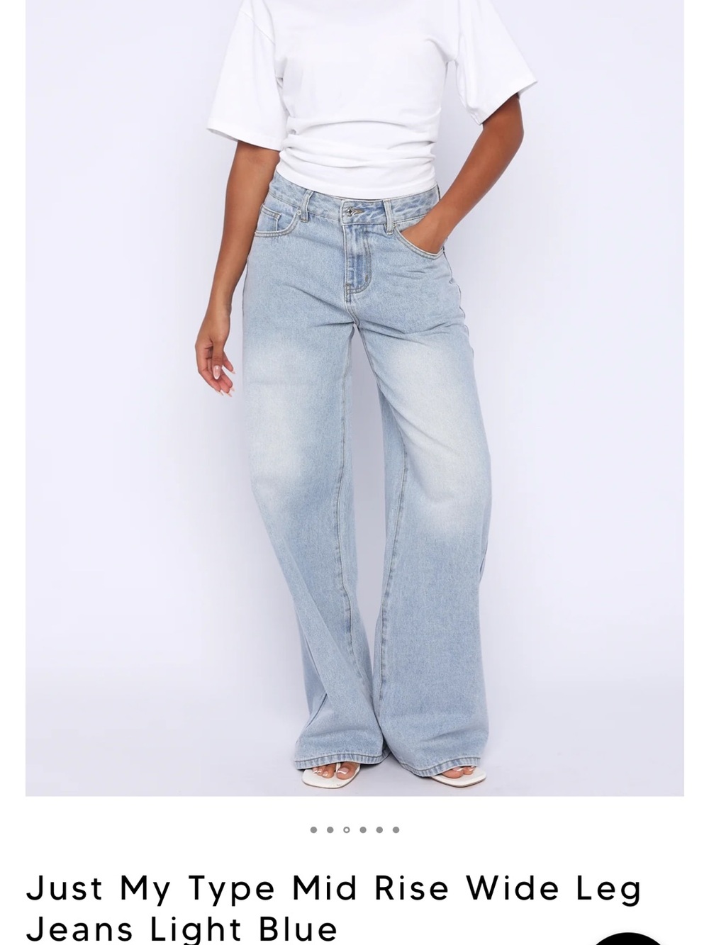 White Fox Boutique Light Blue Wide Leg Jeans